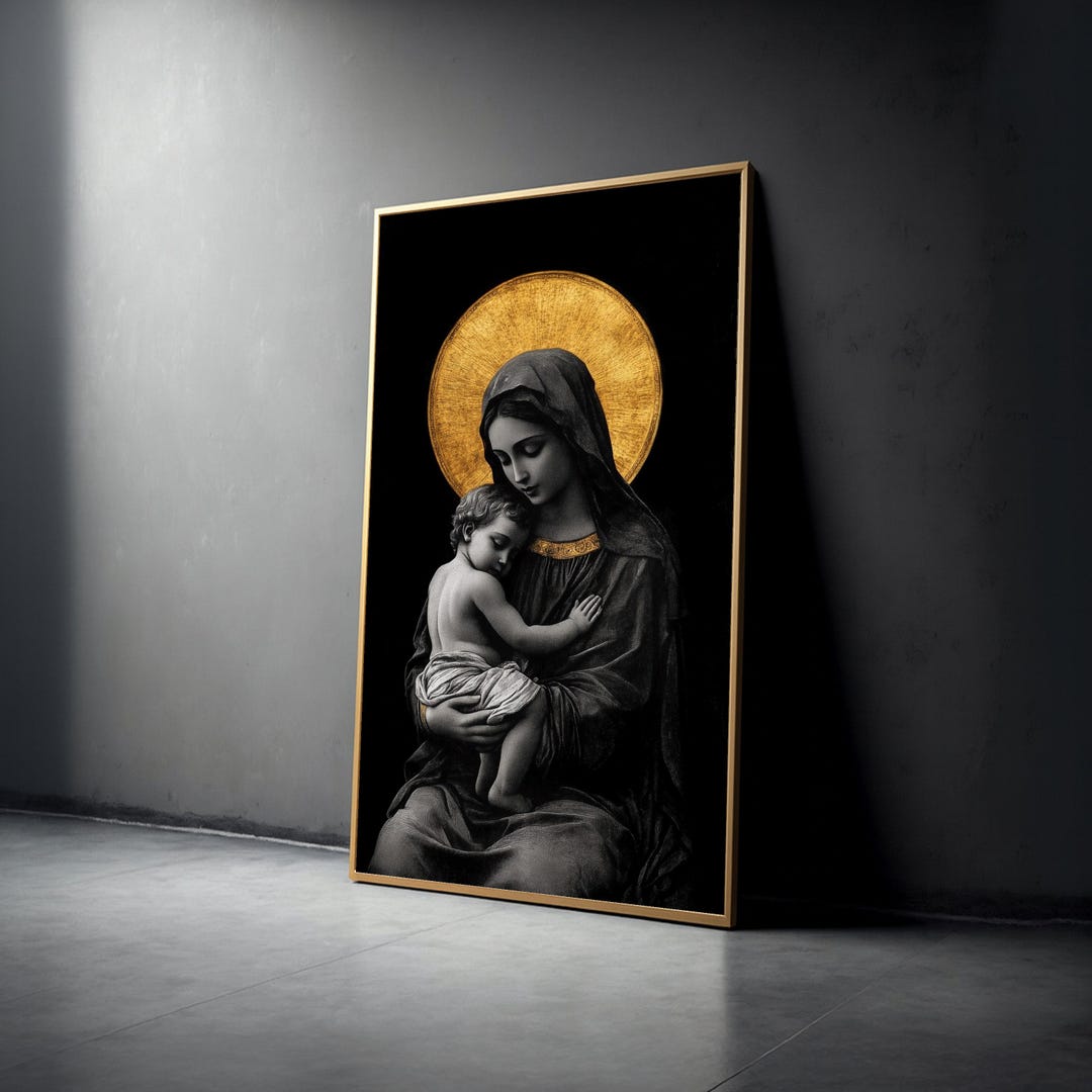 Madonna and Child Canvas Wall Art, Religious Christian Decor, Virgin ...