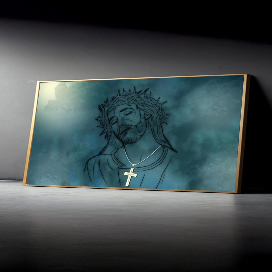 Jesus Christ With Crown of Thorns Canvas, Religious Wall Art, Spiritual ...
