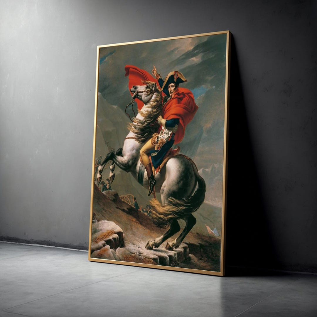 Napoleon Rider Napoleon Crossing the Alps Canvas Wall Art, Historical Equestrian ...