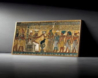 古代エジプトの象形文字キャンバスウォールアート、ファラオの神々と