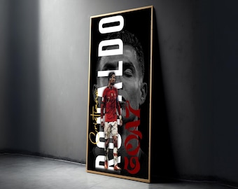 Leinwand Wandkunst, Legendäre Fußballspieler Porträt, Inspirierende Fußball Sport Leinwand, Moderne Athletische Wanddekoration