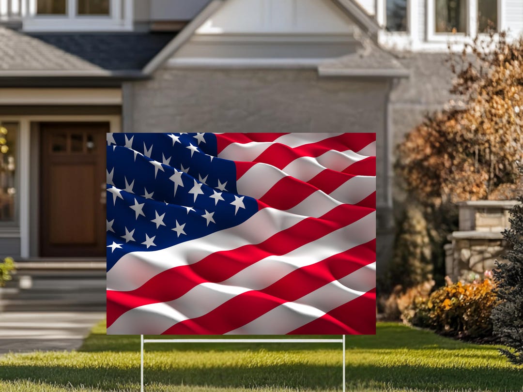 American Flag Yard Sign, Patriotic Outdoor Decor - Etsy