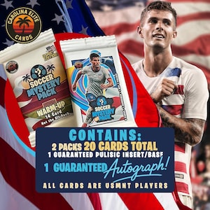 Pacote Misterioso de Cartões de Futebol da Seleção Americana – Autógrafo Garantido e Pulisic