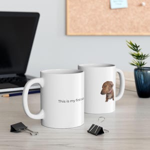 Dit is mijn eerste beker. Gratis verzending. Geschenkmok. Ideaal voor verjaardagen, kantoorhumor en cadeaus, 2 maten 11 oz en 15 oz