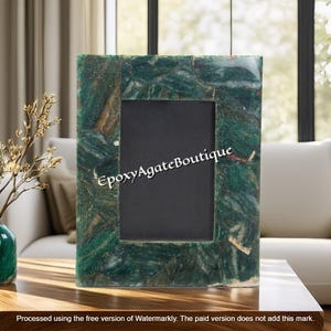 Green Aventurine Gemstone Photo Frame: Handmade Luxury Decor