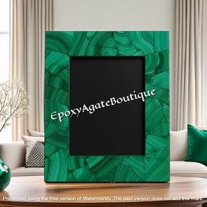 Handmade Malachite Picture Frame: Luxury Gemstone Photo Display