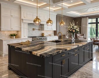 Luxury Black Rainbow Onyx Countertop Translucent Gemstone Kitchen Island Custom Designer Stone Slab Bold Exotic Onyx Surface