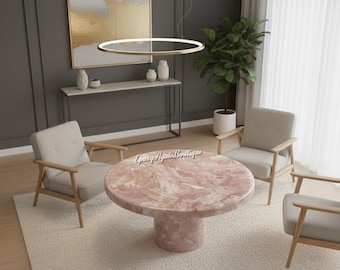 Rosenquarz Nachttisch Rohstein Rosa Ende Tabelle Naturstein Nachttisch, Kristallheilung Wohnkultur Runder Rosa Quarz Couchtisch