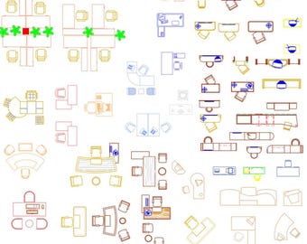 290+ Office Interior Furnishings CAD Blocks,Office Furniture Layouts | Dwg,Png,Svg,Eps,Ai Files,Plan View&Elevation Symbols for Architects