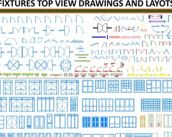 980+Detailed Door,Window and Curtain CAD Blocks| Architectural Elevation,Plan Symbols,Dwg,Png,Ai,Svg,Eps Files,Architectural Design Library