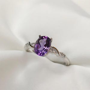 Amethyst Ring, Natural Amethyst Ring, Oval Cut Amethyst Ring, 925 Sterling Ring , February Birthstone Ring, Statement Ring, Gift For Her