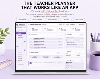 Digital Ultimate Teacher Planner, Classroom Organizer, Gradebook & Homework Log