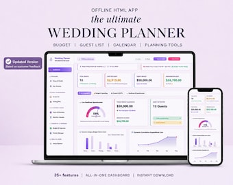 All in One Digital Wedding Planner | Wedding Planner Template | Offline Wedding Organizer | Bridal Planner Web App | Budget Tracker