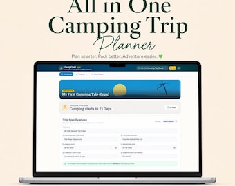 Camping Planner Printable | Tent Camping Planner | Camping Checklist | Camping Meal Planner | Camp Inventory PDF | RV Camping Checklist