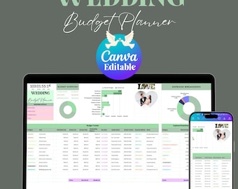Canva Wedding Budget Planner & Tracker (Digital Download)