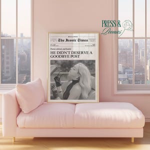 Sassy Breakup Wall Art – Black & White Fashion Poster with Quote – Confident Glam Home Decor – Instant Digital Download Print Newspaper styl