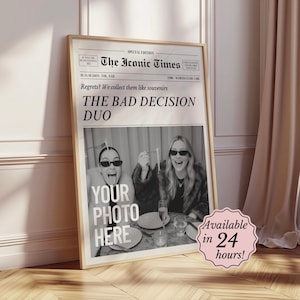 Personalized Newspaper Cover Poster: Custom Photo Gift (Digital Download Press)