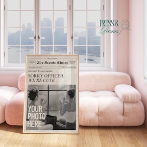Personalized Newspaper Cover Poster: Custom Photo Gift (Digital Download)