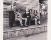 Knott's Berry Farm- 1950s Vintage Photograph- Buena Park, California- Old Timer Statues-  Snapshot- Old Photo- Paper Ephemera- 50s Decor
