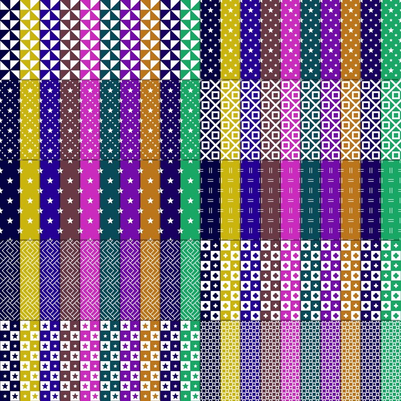 400 Essential Patterns Digital Paper Mega Bundle: 40 Seamless Designs ...