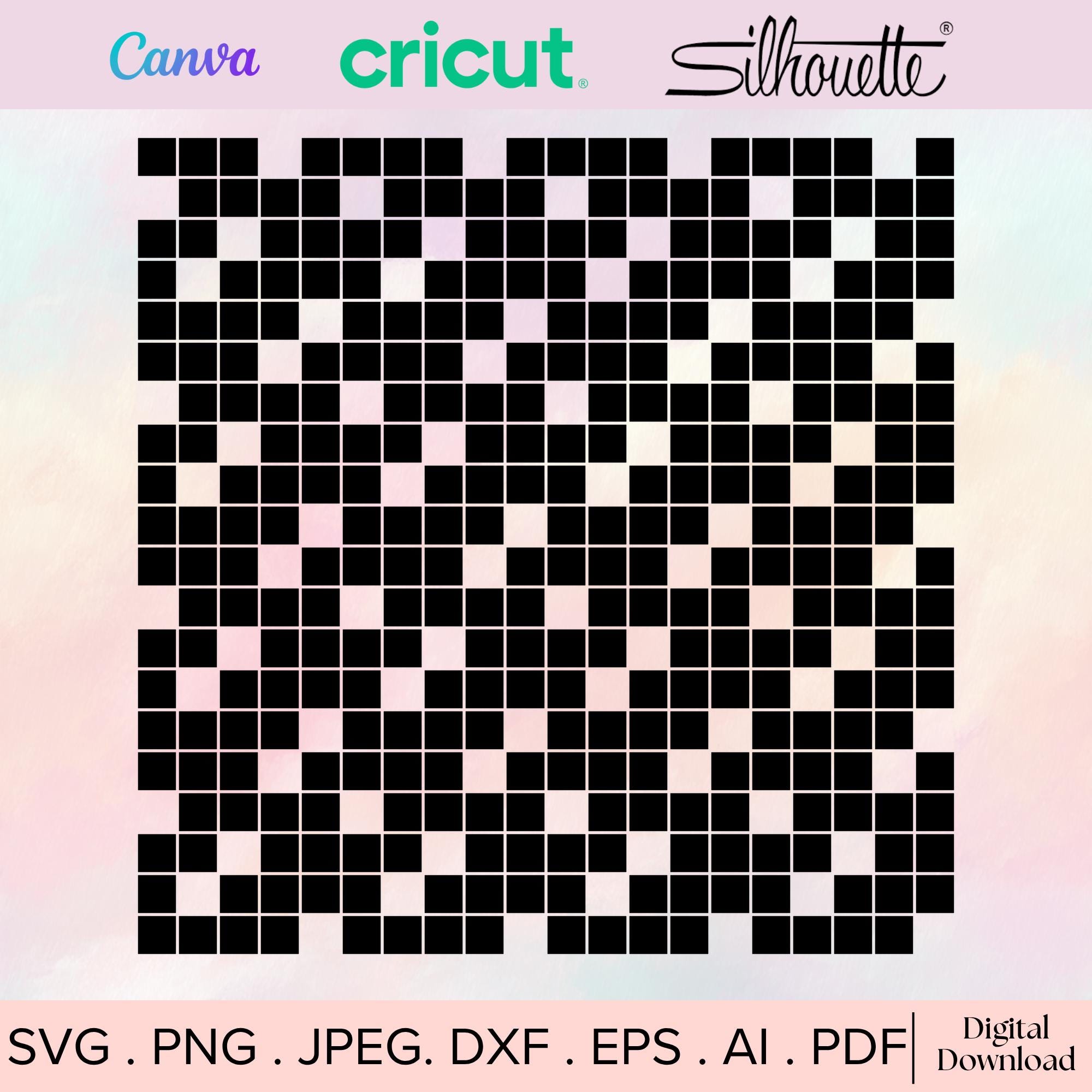 Seamless Grid Squares Pattern Svg, Cut File Cricut, Silhouette, Png ...