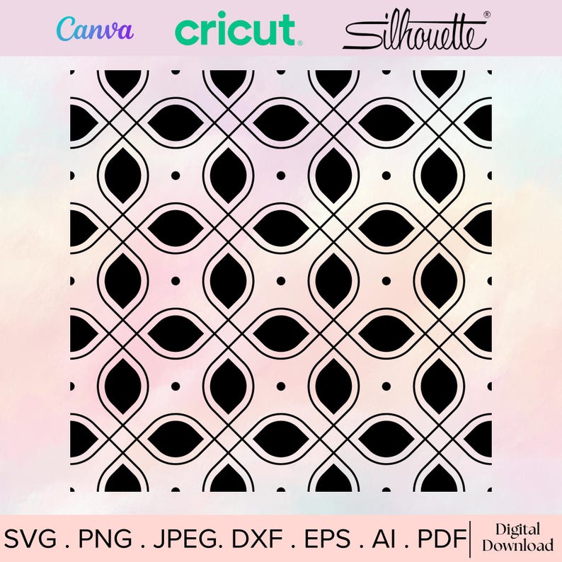 Seamless Geometric Pattern Svg, Cut File Cricut, Silhouette, Png Jpeg ...