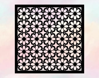 SVG Laser-Schnitt Dekorative Panele - Einzelnes Design, 10 Rapport, mit Rand & randlos, svg Pdf Png Jpeg Eps Dxf Ai