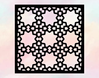 SVG Laser-Cut Decorative Panels – Single Design, 10 Repeats, Bordered & Borderless, Svg Pdf Png Jpeg Eps Dxf Ai