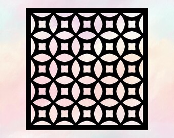 SVG Laser-Schnitt Dekorative Panele - Einzelnes Design, 10 Rapport, mit Rand & randlos, svg Pdf Png Jpeg Eps Dxf Ai