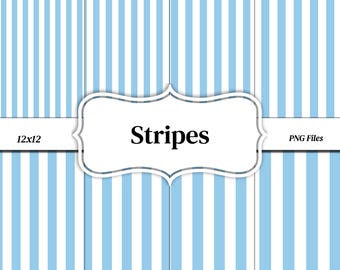 Blaue Streifen Muster: 40 Papiere (12x12, PNG, 300 dpi)