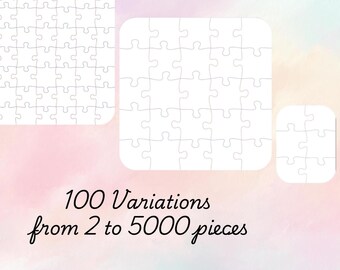 Puzzle SVG Template Bundle: 2 to 5000 Pieces Jigsaw Cut Files