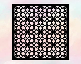 SVG Laser-Schnitt Dekorative Panele - Einzelnes Design, 10 Rapport, mit Rand & randlos, svg Pdf Png Jpeg Eps Dxf Ai