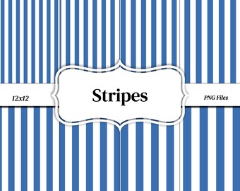 Blaue Streifen Muster: 40 Papiere (12x12, PNG, 300 dpi)
