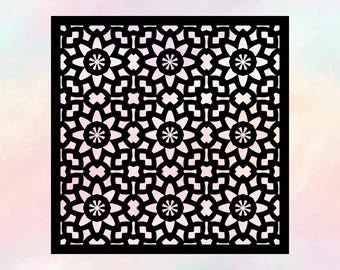 SVG Laser-Schnitt Dekorative Panele - Einzelnes Design, 10 Rapport, mit Rand & randlos, svg Pdf Png Jpeg Eps Dxf Ai