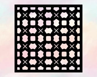 SVG Laser-Schnitt Dekorative Panele - Einzelnes Design, 10 Rapport, mit Rand & randlos, svg Pdf Png Jpeg Eps Dxf Ai