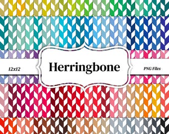 Fischgrät-Muster Digitales Papier-Bundle: 100 Farben (12x12, PNG, 300 dpi)