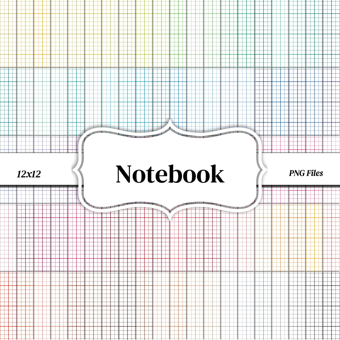 Colorful Notebook Graph Paper: PNG Files (digital Download) - Etsy