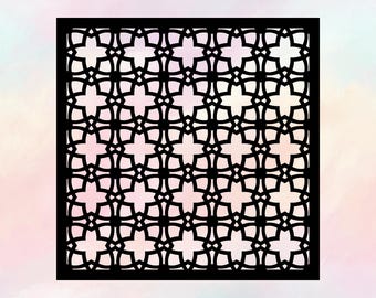 SVG Laser-Schnitt Dekorative Panele - Einzelnes Design, 10 Rapport, mit Rand & randlos, svg Pdf Png Jpeg Eps Dxf Ai