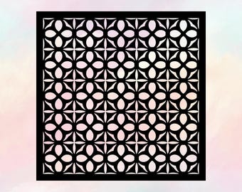 SVG Laser-Schnitt Dekorative Panele - Einzelnes Design, 10 Rapport, mit Rand & randlos, svg Pdf Png Jpeg Eps Dxf Ai