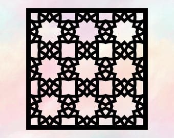 SVG Laser-Schnitt Dekorative Panele - Einzelnes Design, 10 Rapport, mit Rand & randlos, svg Pdf Png Jpeg Eps Dxf Ai