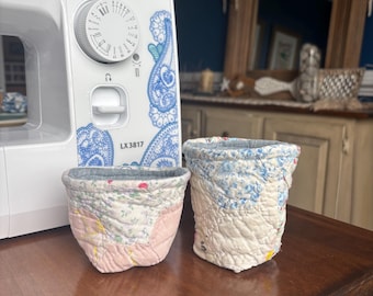 Fundas térmicas acolchadas hechas a mano para café, aislantes para bebidas.