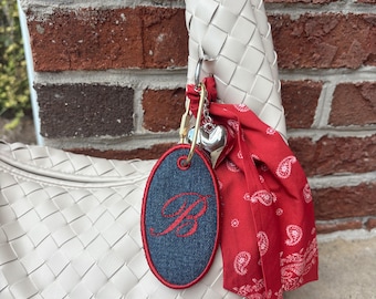 Etiqueta/llavero personalizado para bolso de mezclilla