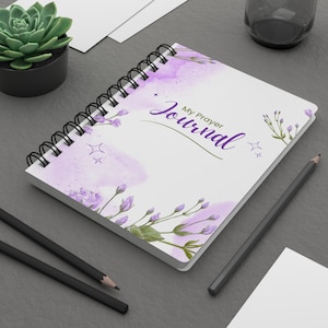 Spiral Bound My Prayer Journal, Floral Christian Journal Guided Faith & Reflection Notebook
