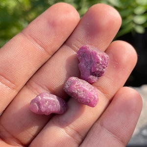 Natural Raw Ruby 3 Pcs | Untreated Rough Ruby Gemstone Lot | Natural Ruby Crystals | Rough Ruby Stones for Jewelry Making | Collector stone