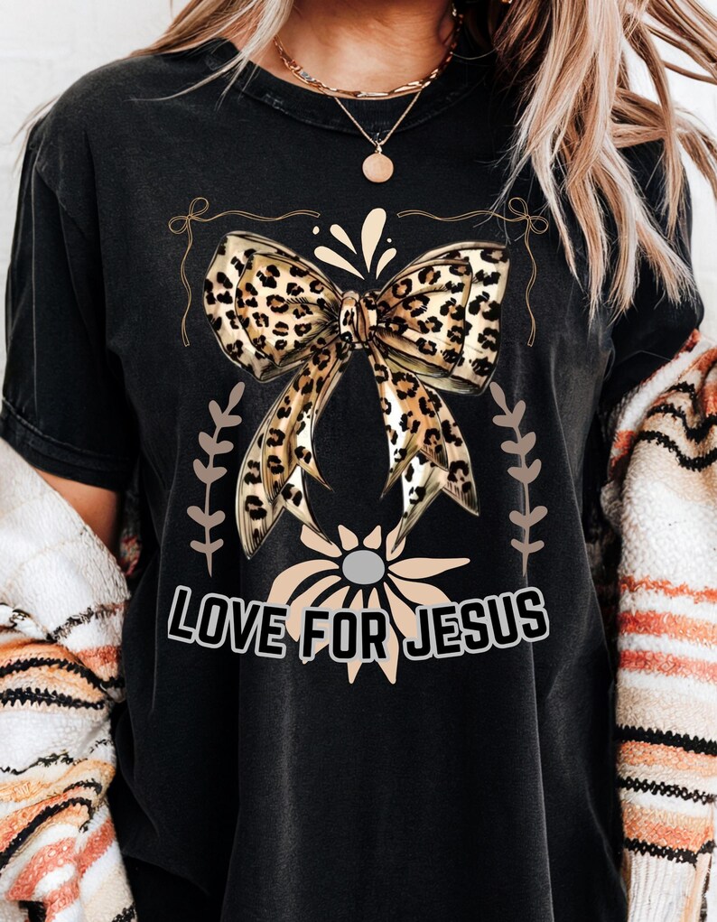 Love for Jesus Leopard Bow PNG File: Artsy Design (digital Download) - Etsy