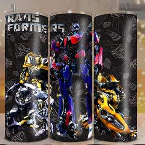 Transformers New Tumbler Wrap – 20oz Skinny Tumbler PNG, Optimus Prime Digital Download, Sci-Fi Robot Cup Design, Sublimation Tumbler File