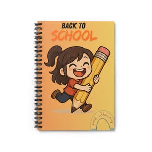 Back to School Spiral Notebook, Cute School Supplies, Notebook for Kids, Gift for Students, Unique Journaling