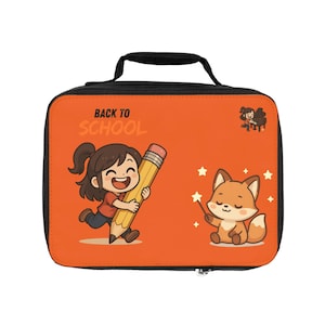 Cute Lunch Bag, Back to School Lunch Tote, Insulated Lunch Box, Kids Lunch Bag, Reusable Lunch Sack, School Supplies