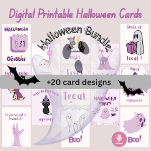 Funny Halloween Cards Bundle: Punny Spooky Greetings (PDF Download