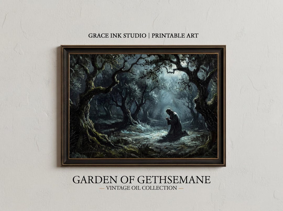 Garden of Gethsemane. Christian Wall Digital Print. Jesus in the Garden ...